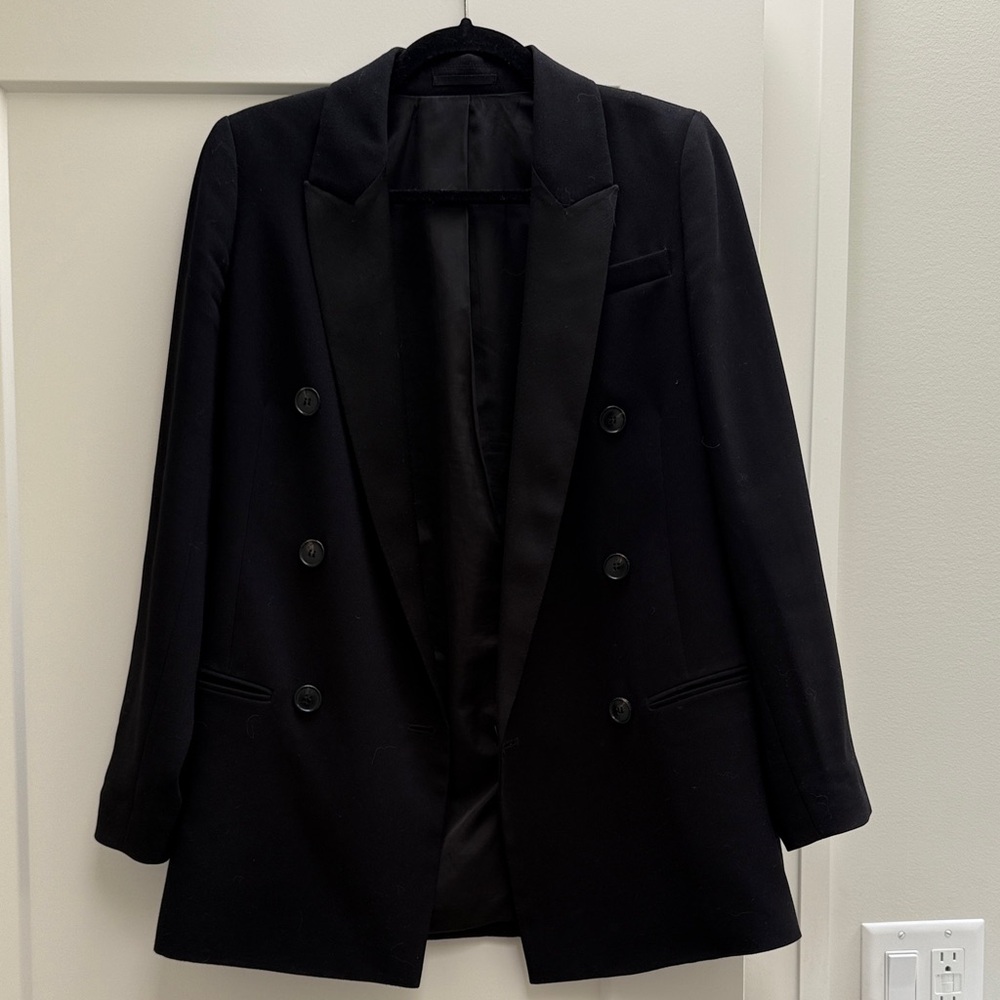 All Saints Black Double-Breasted Blazer